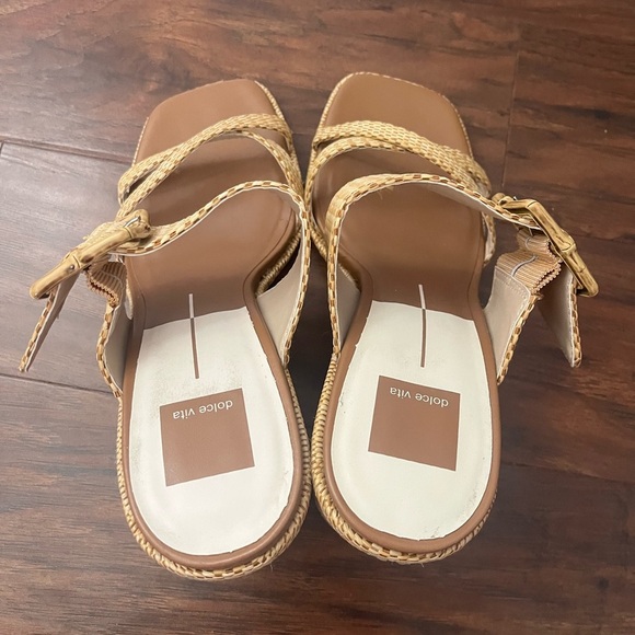 Dolce Vita Onnie Raffia Bamboo Square Toe Heel/Sandal-Size 9.5 - Picture 4 of 10